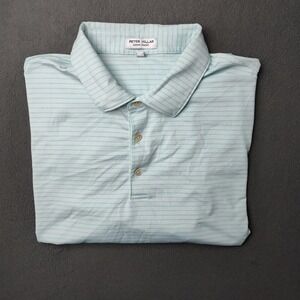 Peter Millar Polo Shirt Mens XL Blue Summer Comfort Golf Performance Stripe